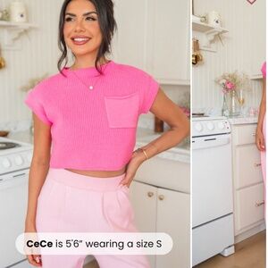 Pink Lily sweater crop top